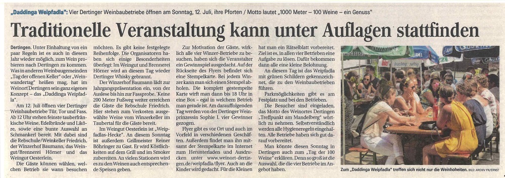 Daddinga Weipfadla 2020 Vorbericht